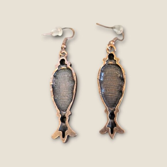 Vintage-Style Squash Blossom Necklace & Earrings Set With White Stone Inlay And - Picture 5 of 5